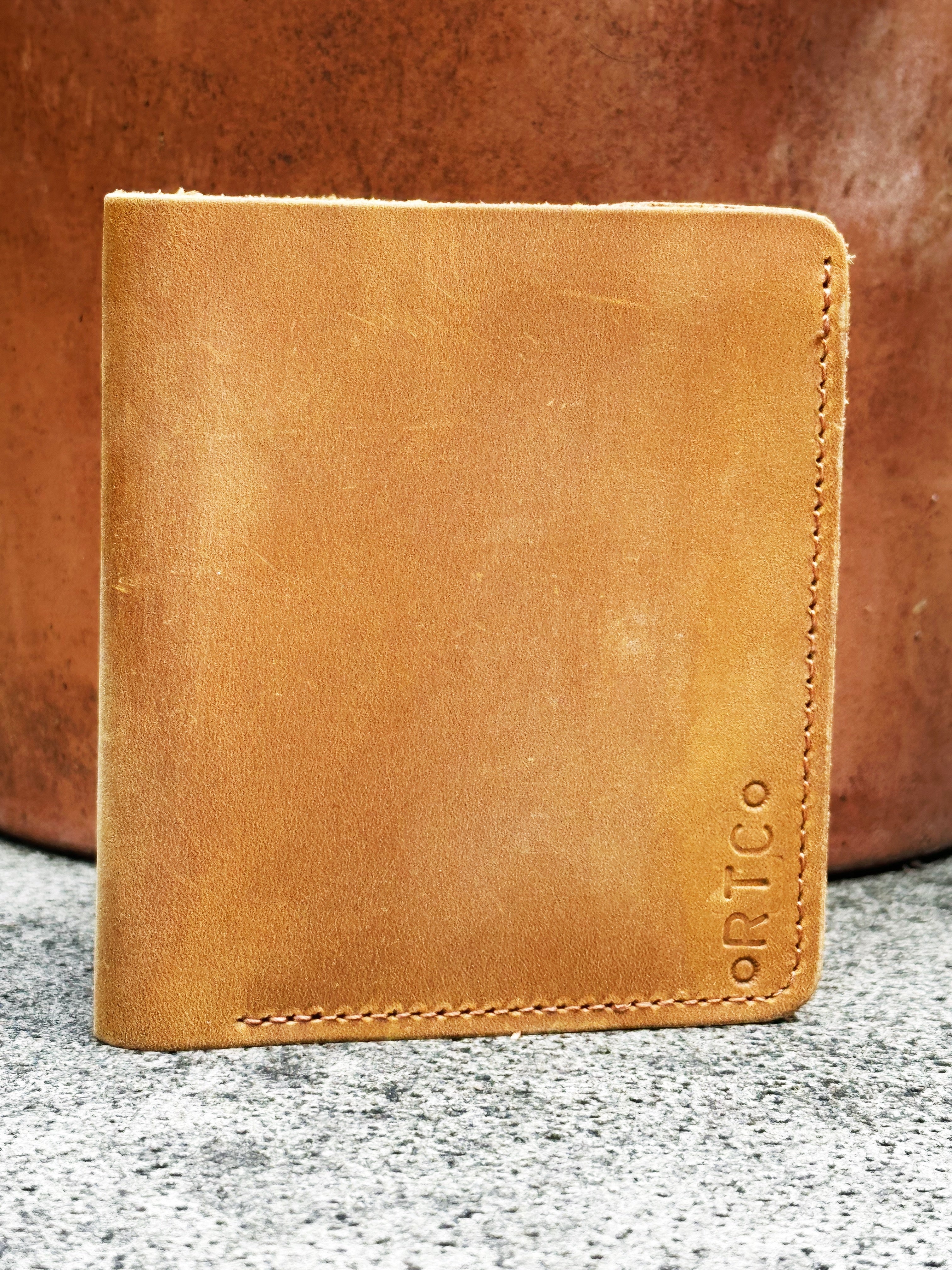 American Leather Goods - Leather Bifold Wallet + Kikkerland Survival Tool